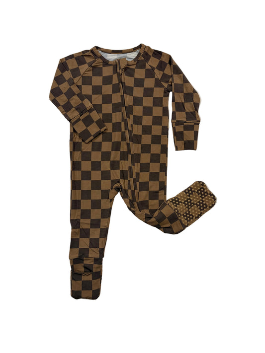 Flip Foot Sleeper | Chocolate Check