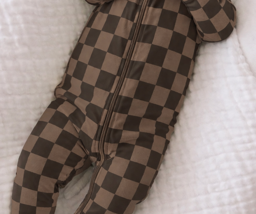 Flip Foot Sleeper | Chocolate Check