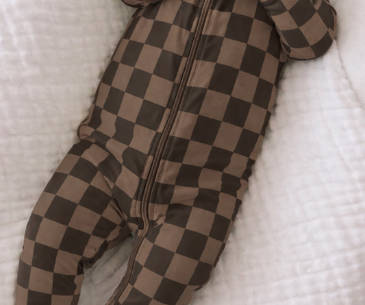 Flip Foot Sleeper | Chocolate Check