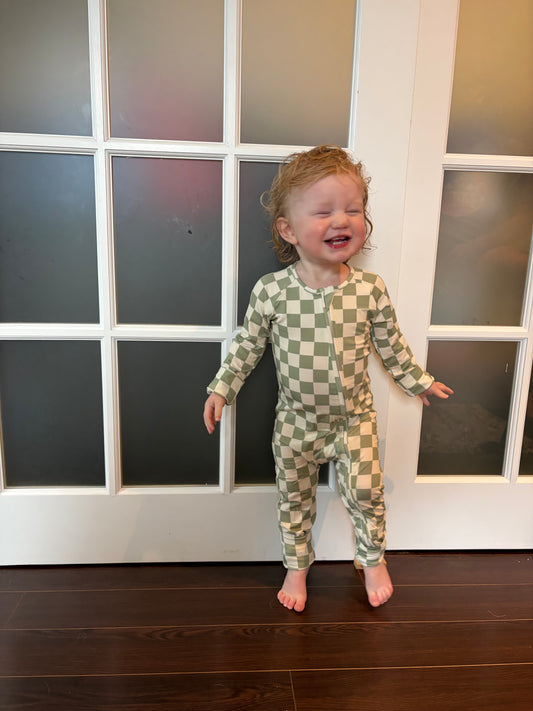 Flip Foot Sleeper | Sage Check