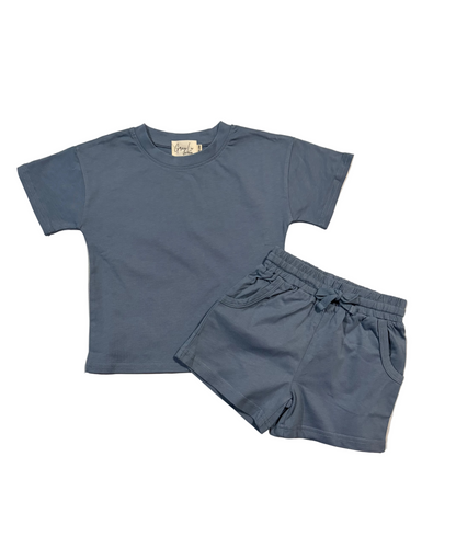 Short Set - Cotton| Foggy Blue